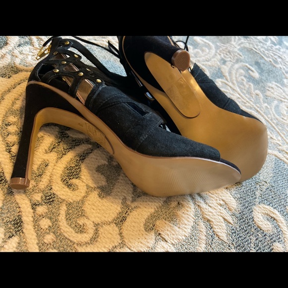 Suede Gladiator Heels - Picture 5 of 8